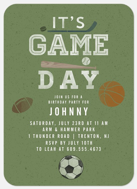 Game Day Kids' Birthday Invitations