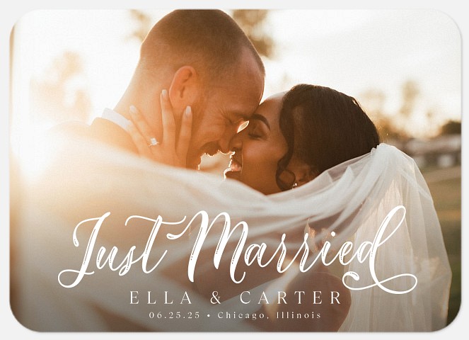 Pretty Script Wedding Announcements