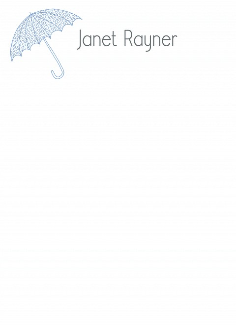Umbrella Baby Blue Thank You Cards 