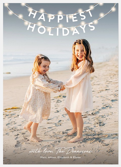 String Lights Holiday Photo Cards
