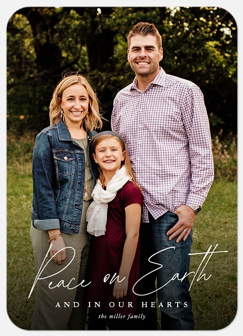 Peaceful Script Holiday Photo Cards