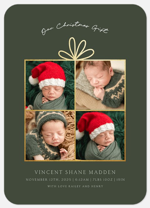 Golden Gift Holiday Photo Cards
