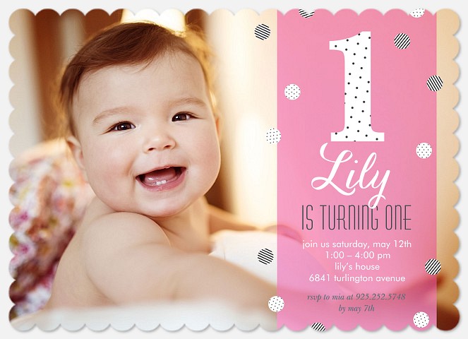 Posh Confetti First Birthday Invitations