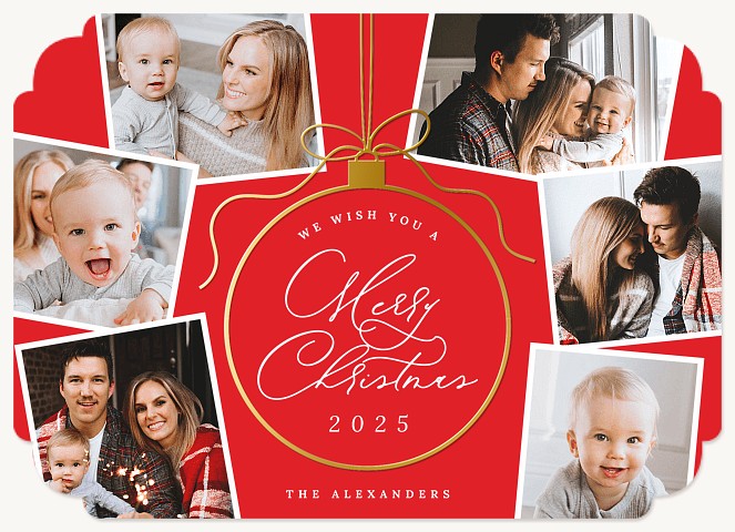 Gilded Ornament Personalized Holiday Cards
