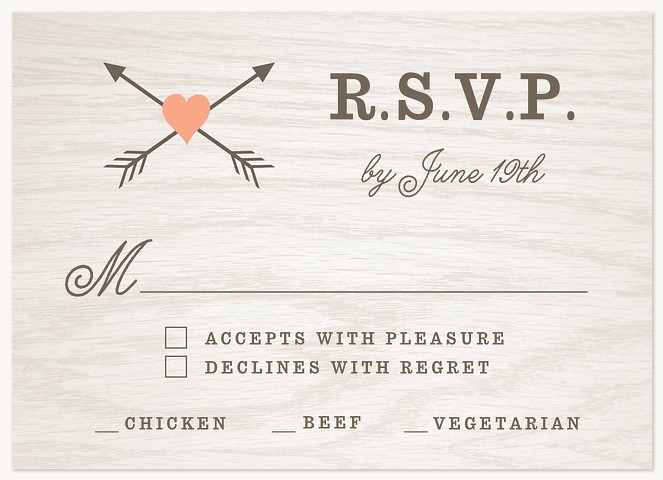 Cross My Heart Wedding RSVP Cards