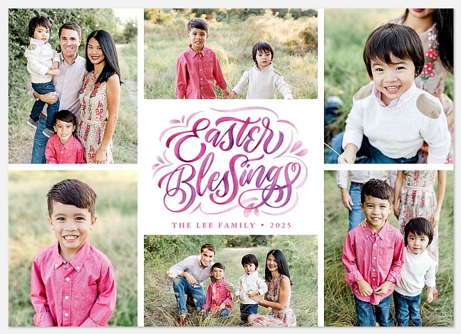 Watercolor Blessings Easter Photo Cards