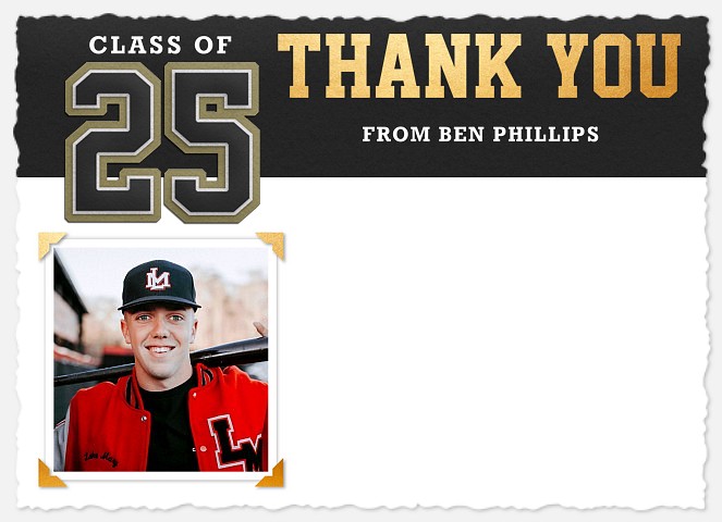 Lettered Jacket Thank You Cards 