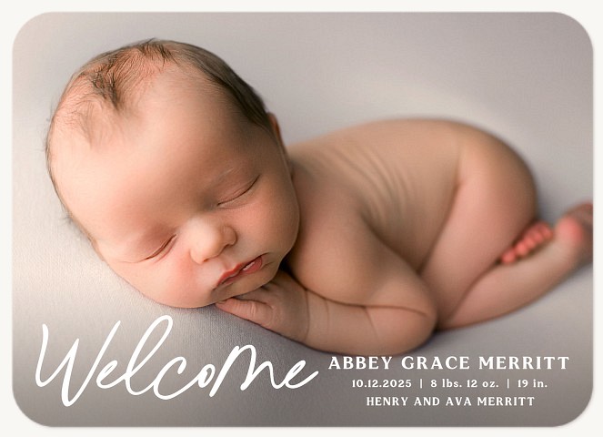 Scripted Welcome Baby Announcements