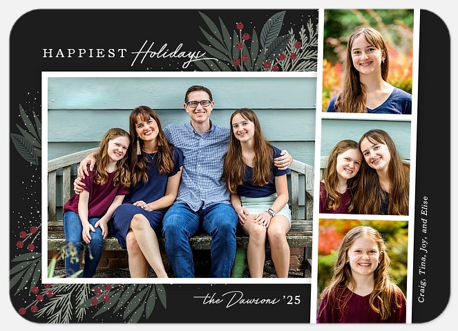 Frosted Garland Holiday Photo Cards