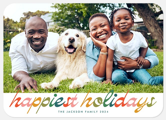 Colorful Script Holiday Photo Cards
