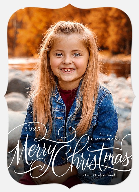 Sophisticated Swirls Holiday Photo Cards