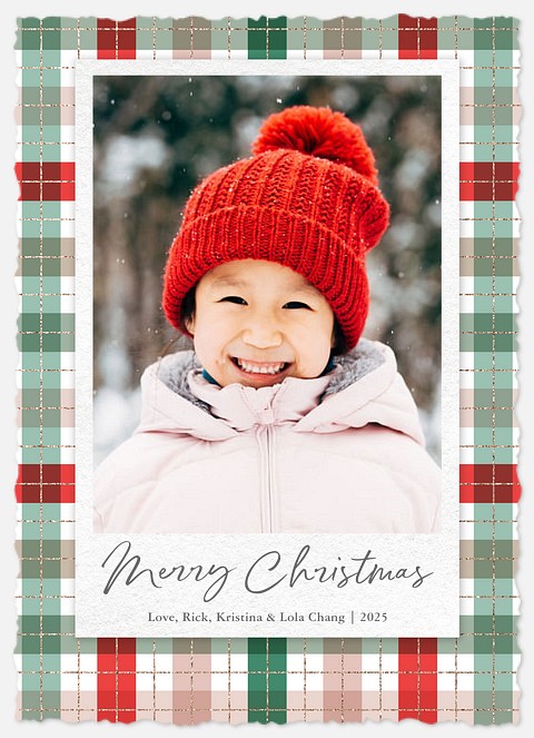 Preppy Plaid Holiday Photo Cards
