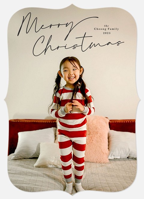 Penned Script Holiday Photo Cards