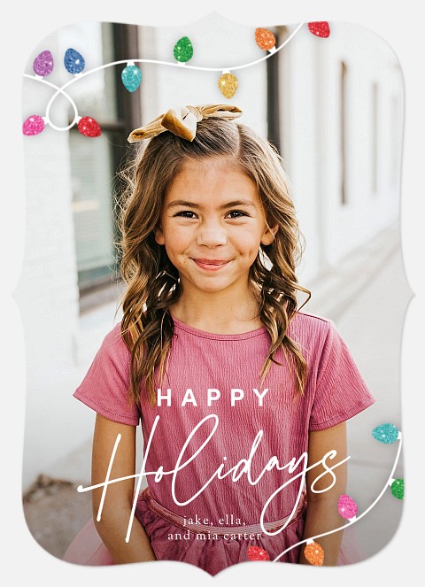 String Of Lights Holiday Photo Cards