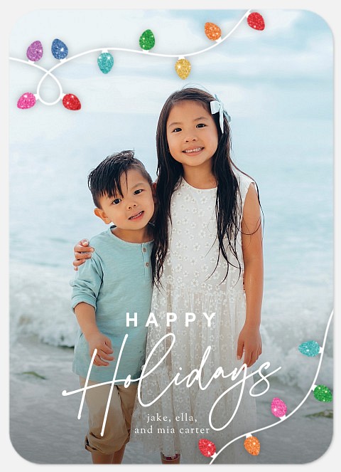String Of Lights Holiday Photo Cards