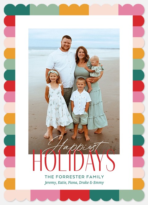  Colorful Patchwork Holiday Photo Cards