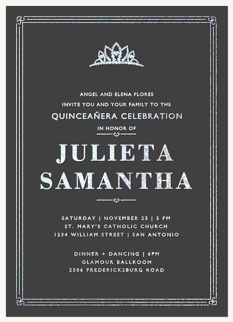 Honored Lady Quinceañera Invitations