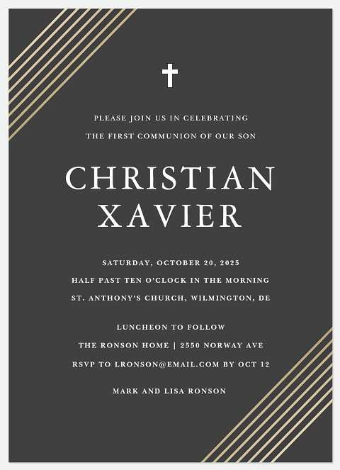 Distinguished Corners First Communion Invitations