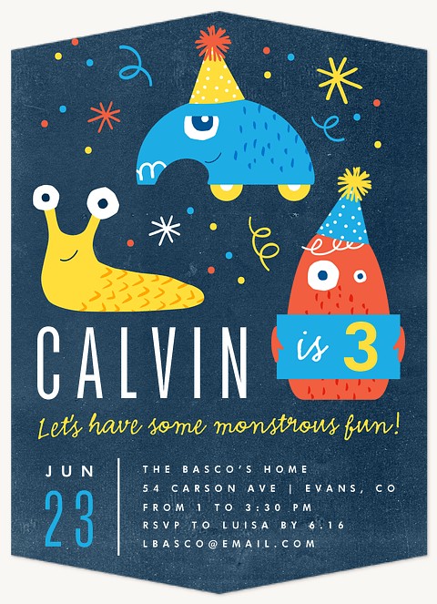 Monster Parade Kids Birthday Invitations