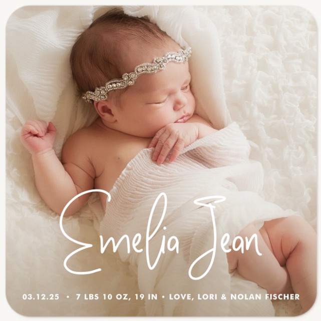 Sweet Handwriting Baby Announcements