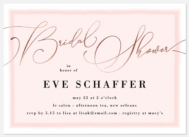 Wonderful Flourish Bridal Shower Invitations