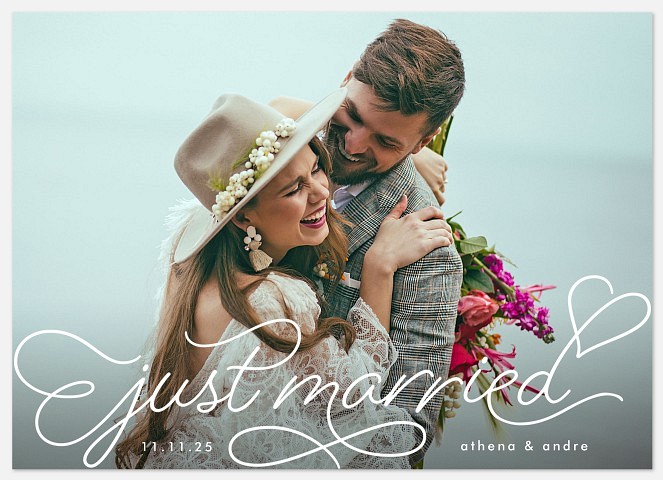 Scripted Heart Wedding Announcements