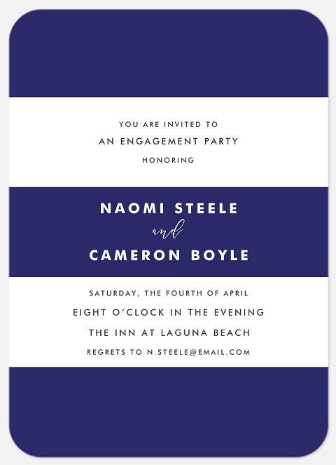Simple Stripes Engagement Party Invitations