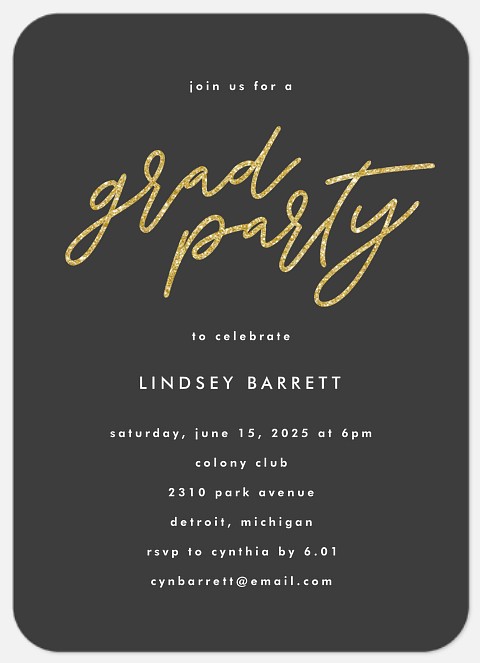 Sparkling Grad Party Graduation Cards