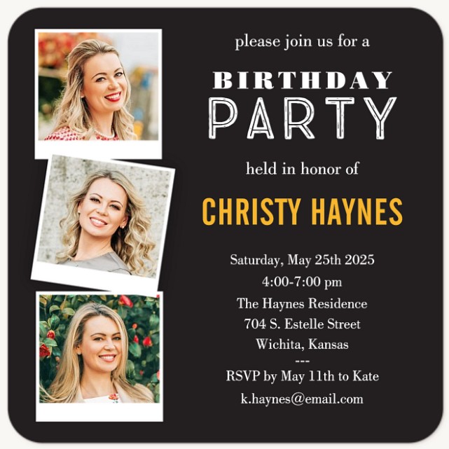 Vintage Snapshots Adult Birthday Party Invitations