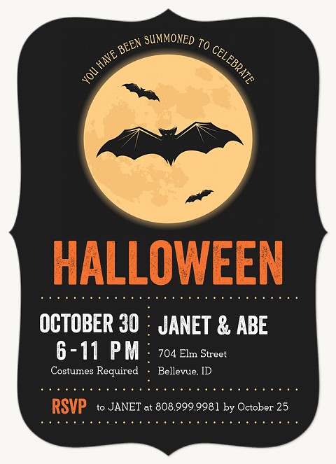 Full Moon Halloween Party Invitations