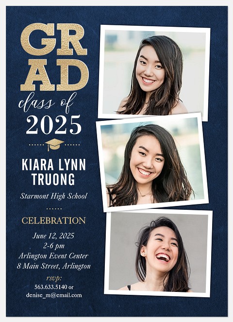 Gold Grad Graduation Cards