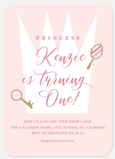 Royal Crown Kids' Birthday Invitations