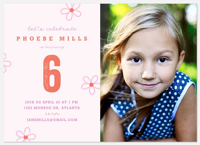 Sweet Blossoms Kids' Birthday Invitations
