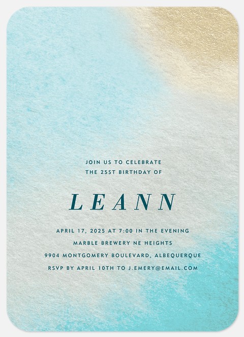 Ocean Wash Adult Birthday Invitations