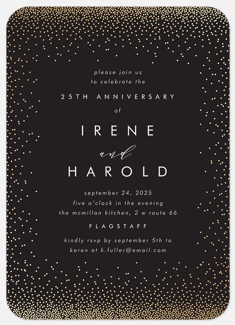 Shimmering Cascade Anniversary Invitations