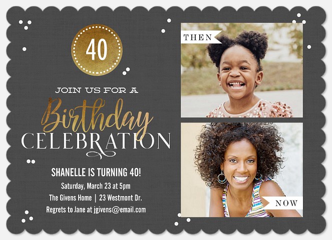 Birthday Badge Adult Birthday Invitations