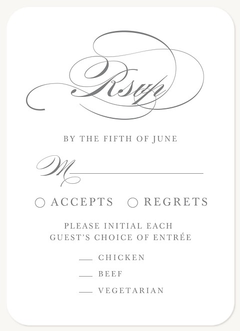 Elegant Flourish Wedding RSVP Cards