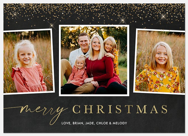 Glittery Snapshots Holiday Photo Cards
