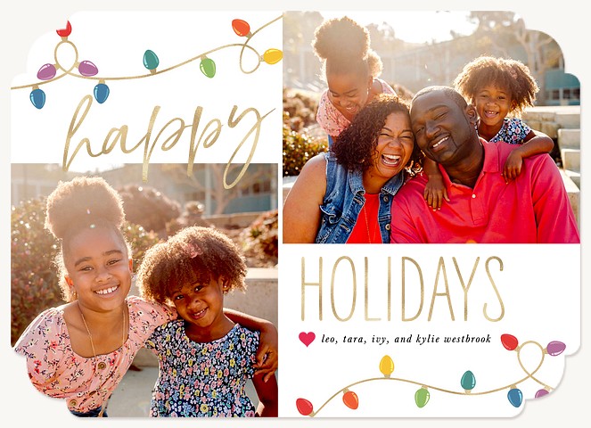Whimsical Lights Personalized Holiday Cards