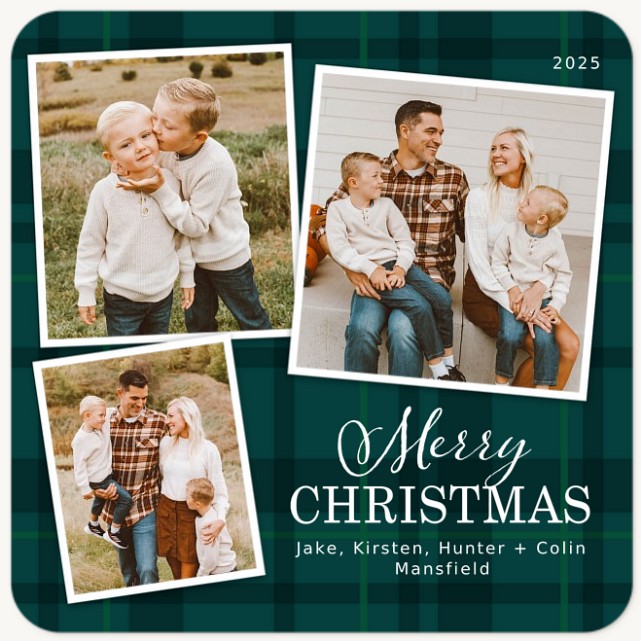 Evergreen Plaid Personalized Holiday Cards