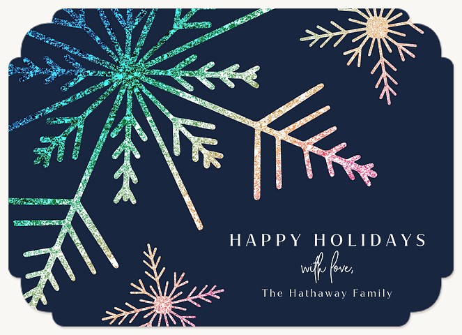 Ombre Snowflakes Personalized Holiday Cards