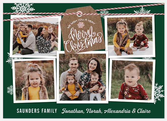 Gift Tag Collage Holiday Photo Cards