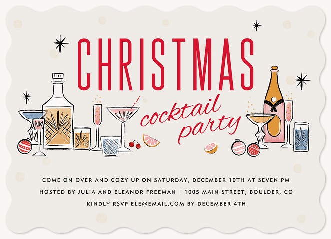 Christmas Cocktail Party Holiday Party Invitations