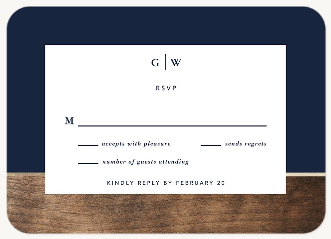 Distinguished Oak Wedding RSVP Cards