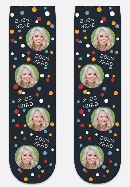 Grad Confetti Custom Socks