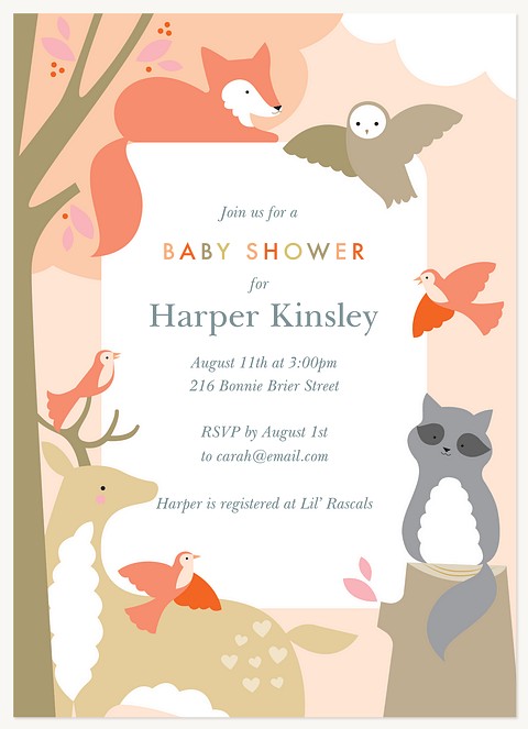Furry Folk Baby Shower Invites