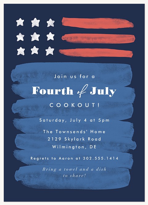 Flag of Freedom Summer Party Invitations