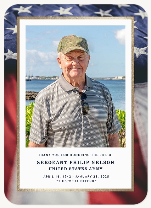 Distinguished Service Memorial & Sympathy Cards