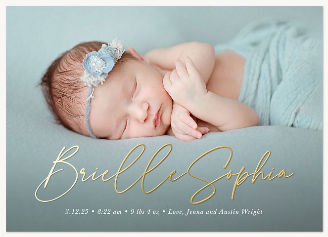 Brilliant Script Baby Announcements