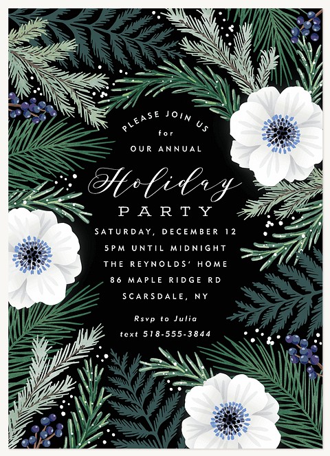 Winter Foliage Holiday Party Invitations